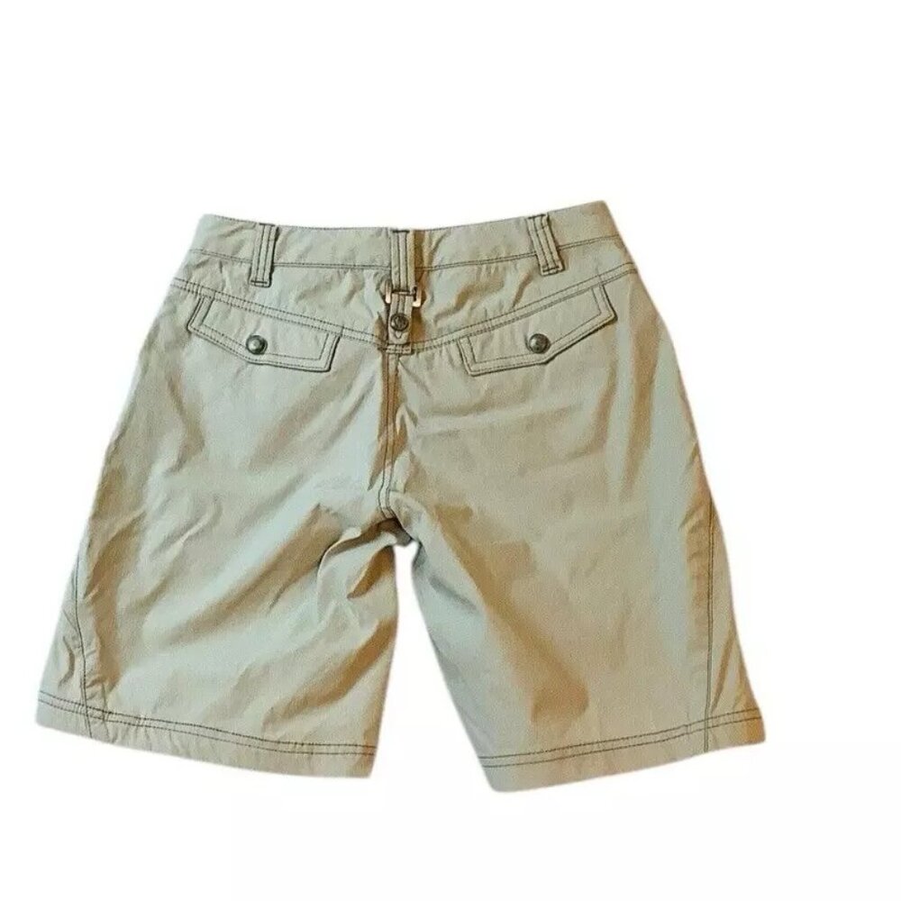 Athleta Bermuda Shorts Beige Size 2 Stretch Pockets Mid-Rise Pockets - Picture 2 of 10